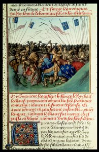 Fr 6465 f.140 Lothair I (795-855) Kejser af Vesten i kamp med sine brødre Ludvig den Tyske (ca. 804-76) og Karl den Skaldede (823-77) ved Fontenoy en Puisaye i 841 af French School