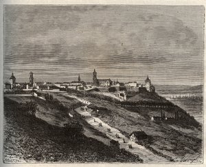 Frankrig, Champagne-Ardenne, Haute-Marne (52), Langres - indgravering i “La France illustrée: geografi, historie, statistisk administration” af V.-A. Malt brun. 1884 af French School