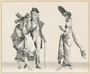 Frankrig XVIII. århundrede kostume af French School