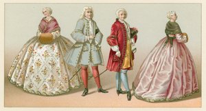 Frankrig XVIIIth Cent kostume af French School