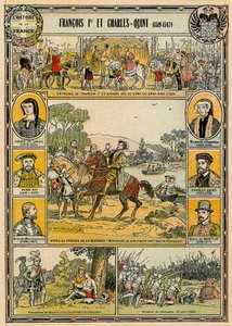 Frans I af Frankrig og Charles V, hellig romersk kejser, illustration fra 
