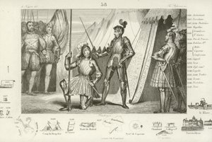 Francis I of France requesting to be knighted by the Chevalier Bayard after victory at the Battle of Marignano, Italy, 1515 