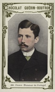 Franco, diktator af Portugal (farvet foto) af French School