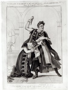 Francois-Joseph Talma (1763-1826) som Hamlet og Mademoiselle Duchenois som Gertrude, i Shakespeares 