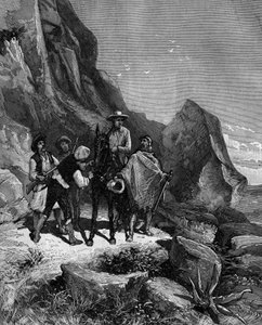 Francois Arago (1786 - 1853) tog i 1806 til Spanien for at fuldføre målingen af Meridianen og en aften blev han lagt til kaj af fire banditter. af French School