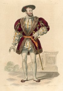 Francois Premier (farvet gravering) af French School