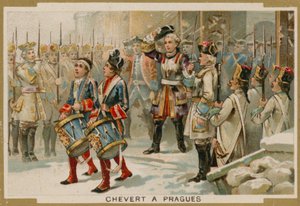 Francois de Chevert, fransk general, ved belejringen af Prag, 1741 af French School