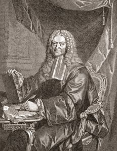 François Chicoyneau, 1672 - 1752. Fransk læge og overlæge hos kong Ludvig XV. Fra Les Heures Libres udgivet 1908. af French School