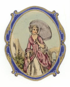 Fransk dame med parasol af French School