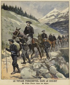 Den franske præsident Felix Faure i Alperne, 1897 af French School