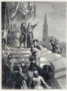 Franske Revolution - Fete de la Federation i Strasbourg af French School