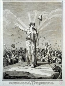 Fransk revolution: "O liberte" Hyldest til friheden. Gravering af det 18. århundredes Paris, Musee Carnavalet af French School