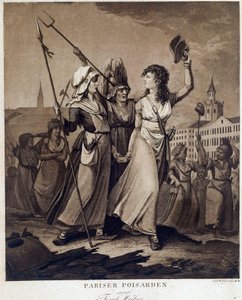 Fransk revolution: "" Parisian poissardes"" Tryk omkring 1789 Paris, Musee Carnavalet af French School