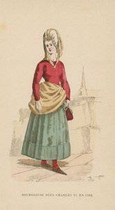 French bourgeois woman of the reign of Charles VI, 1382  af French School