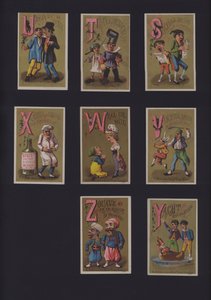 Fransk tegneseriealfabet (farve litho) af French School