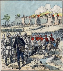 Fransk ekspedition til Dahomey (nuværende Benin). General Dodds danner sine angrebskolonner før Abomey af French School