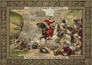 Franske tropper under kommando af kardinal Richelieu tvinger passet ved Suza, Savoyen, 1629 af French School