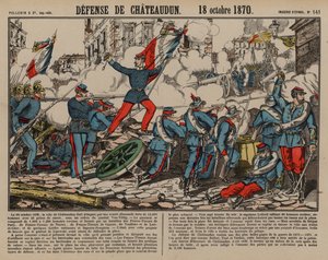 Franske tropper forsvarer Chateaudun, fransk-preussisk krig af French School