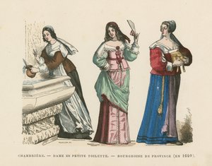 French womens costumes, 17th Century  af French School