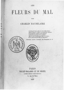 Forside af den første udgave af Les Fleurs du mal af Charles Baudelaire (1821-67) udgivet af Poulet-Malassis et de Broise, 1857 af French School