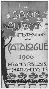 Forsideillustration af kataloget til den 4. Salon dAutomne på Grand Palais, Paris, 1906 af French School