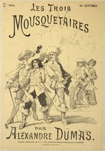 Forside af en serialisering af De tre musketerer af Alexandre Dumas pere (1803-70) sidst i det 19. århundrede af French School