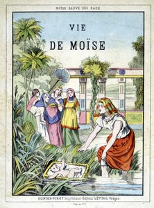 Frontispice af bogen "" Life of Moses"", red. Olivier Pinot, Epinal, slutningen af det 19. århundrede af French School