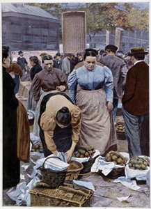 Frugthandlere rue Rambuteau (haller) af French School