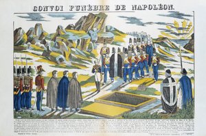Napoleon-le-Grand Bonapartes (1769-1821) begravelseskonvoj på øen Sainte-Helene. Billede af Epinal af French School
