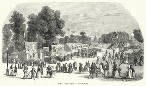 tivoli på Carre Marigny, Champs Elysees, Paris (gravering) af French School