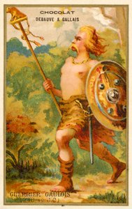Gallisk kriger, 390 f.Kr. (chromolitho) af French School