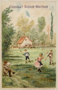 Spil badminton (chromolitho) af French School