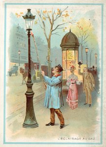 Gasbelysning (chromolitho) af French School