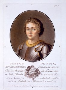 Gaston de Foix, Duc de Nemours, fra Portraits of Great Men, Illustrious Women, and Memorable Subjects of France, udgivet 1787-92 af French School