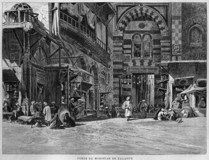 Porten til Biwaristande Qalawim, fra LEgypte, af Georg Moritz Ebers, 1881 af French School