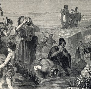 Gedeon (Gideon) kalder af Gud for at besejre madianitterne, og vælger sine soldater blandt dem, der drikker, mens de bærer vand til deres mund (Gideon eller Gedeon vælger sine soldater og holder kun dem, der løftede vandet til munden, og mens de gør det, d af French School