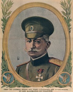General Aleksei Brusilov, chef for den russiske hær, der knuste østrigerne og tyskerne i Volhynien, forsideillustration fra Le Petit Journal, 2. juli 1916 af French School