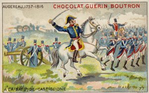 General Augereau i slaget ved Castiglione (chromolitho) af French School