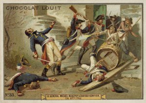 General Michel de Beaupuy såret ved Chateau-Gontier, Vendee-oprøret, den franske revolution, 26. oktober 1793 af French School