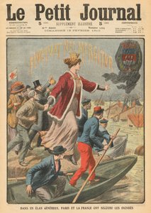 Gavmildhed fra byen Paris og Frankrig til at redde ofrene for oversvømmelserne, illustration fra 
