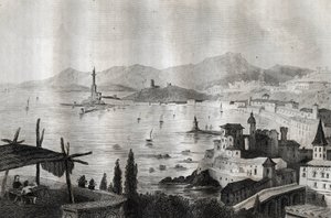 Genova - Gener - Genova - Indgravering fra "" Picturesque Italy"" af M. de Norvins, Ch. Nodier 1834-1836. af French School