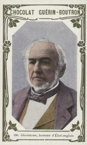Gladstone, engelsk statsmand (farvefoto) af French School