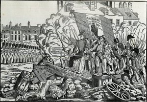 Glorværdige og mindeværdige kampe i juli 1830 i Paris Rådhusdistrikt - Revolution de 1830 - Kampene i juli 1830 i Paris. af French School