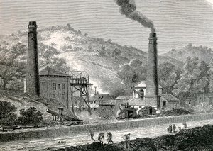Glyn-pit mine nær Pontypool, England af French School