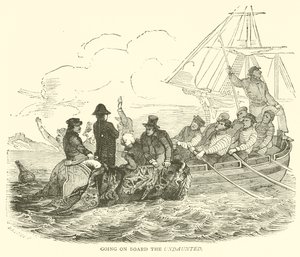 At gå ombord på the Unaunted (gravering) af French School