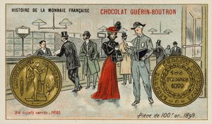 Guld 100 franc styk af French School