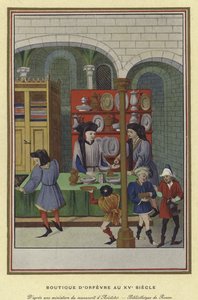 Guld- og sølvsmedebutik, 1400-tallet af French School