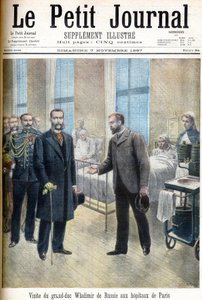 Storhertug Vladimir Alexandrovich af Rusland (Vladimir Alexandrovich af Rusland) besøger Paris hospitaler - illustration til Le Petit Journal, 7. november 1897 (gravering) af French School