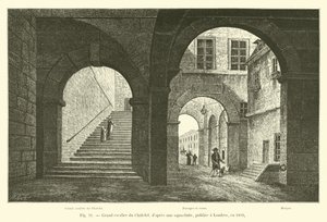 Store trappe af Chatelet, efter en akvatint, udgivet i London, i 1809 af French School