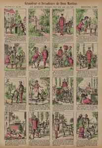 Storhed og dekadence af Dom Martino (farvet gravering) af French School